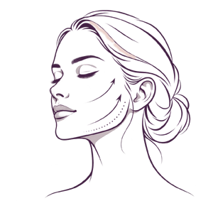 Perfil femenino mostrando definición del contorno y línea mandibular