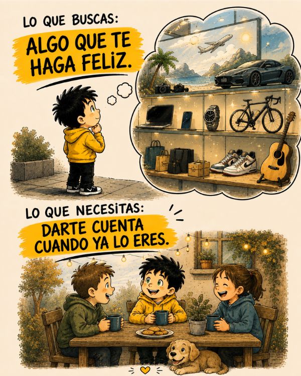 Edu imagina objetos y viajes mientras descubre que la felicidad también puede estar en compartir con otros.